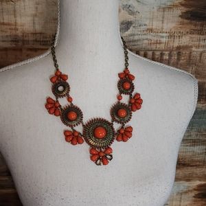 Paparazzi Orange bronze necklace